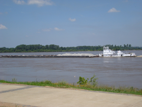 Barge on Mississippi River