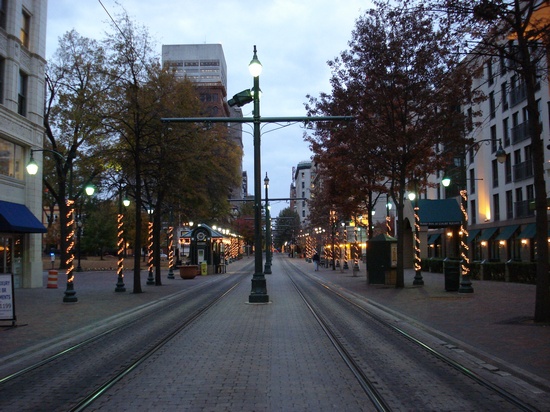 Xmas lights in downtown